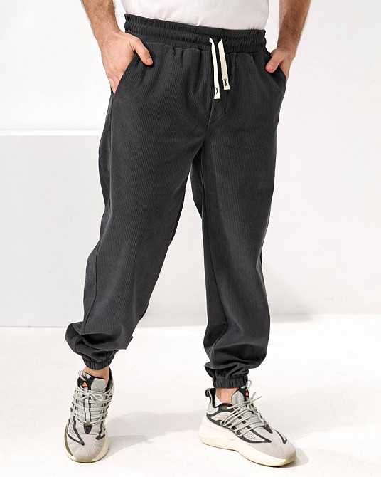 Мужские стильные повседневные вельветовые брюки Графит, 48 Одесса - изображение 1