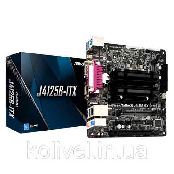 ASRock J4125B-ITX (Quad-Core Celeron 2.7GHz, 2xDDR4 SoDIMM, VGA/HDMI, 1*PCIe, 2xSATAIII, miniITX) (J4125B-ITX) Киев