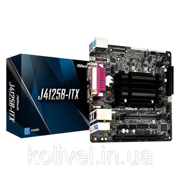 ASRock J4125B-ITX (Quad-Core Celeron 2.7GHz, 2xDDR4 SoDIMM, VGA/HDMI, 1*PCIe, 2xSATAIII, miniITX) (J4125B-ITX) Київ - фото 1