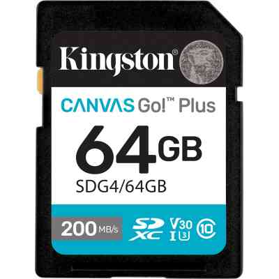 Карта памяти Kingston 64GB SDXC сlass 10 UHS-I U3 V30 Canvas Go Plus G4 (SDG4/64GB) Винница