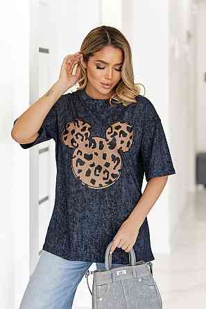 Модна футболка тай-дай з принтом "LeoMouse" (Туреччина) | Батал Київ