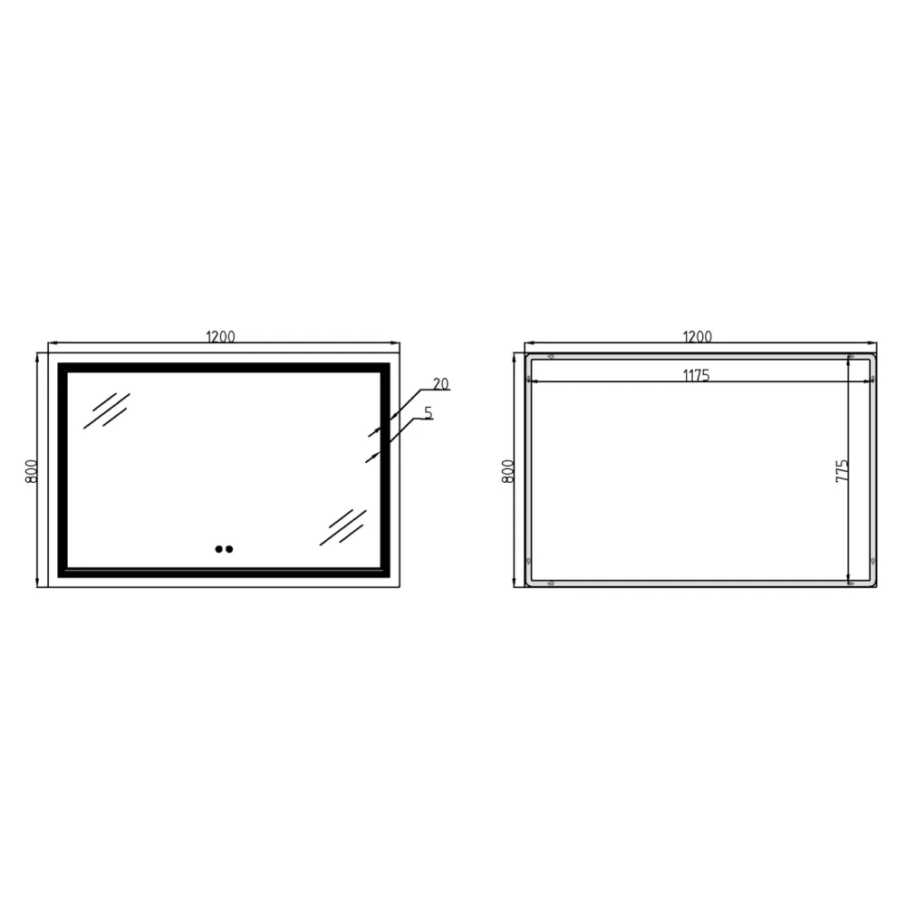 Зеркало Qtap Cardinal 1200х800 с LED-подсветкой Touch, с антизапотеванием, с диммером, рег. темп. цвета (3000-6500K) QT0478C12080 Киев - изображение 15