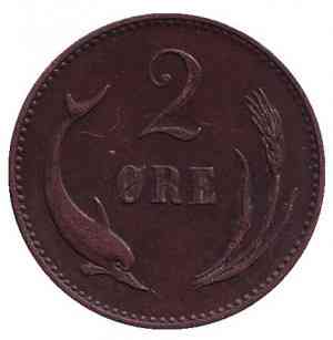 Монета 2 ері. 1874 рік, Данія. Полтава