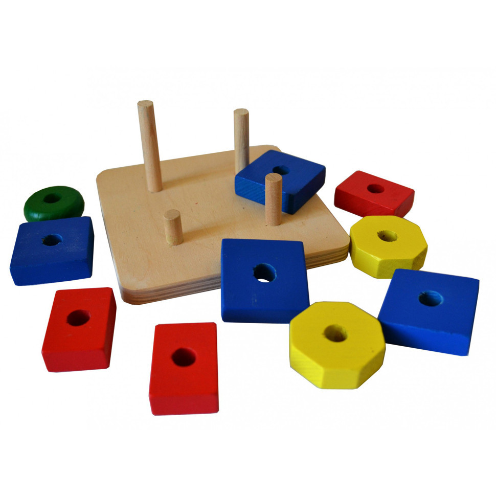 Дитяча розвиваюча Піраміда-фігури ПД-001 дерев'яна Вінниця - фото 2