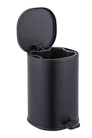 Відро для сміття з плавним закриттям овальне Zerix Prime-TC0105 Black 5л колір чорний (ZX5902) Київ