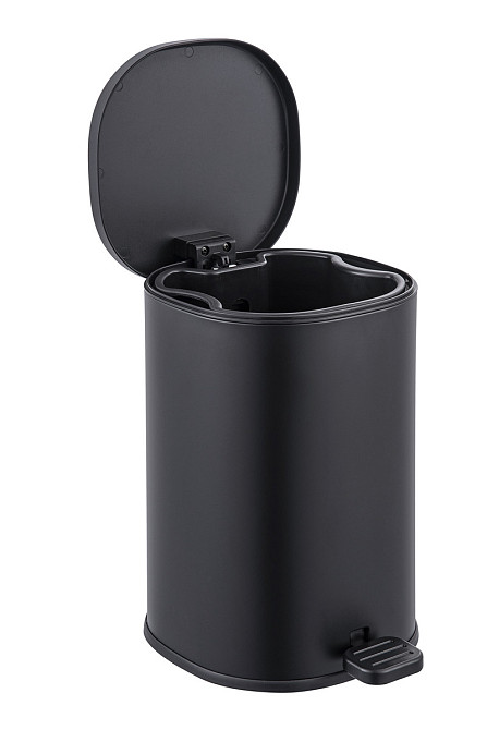Відро для сміття з плавним закриттям овальне Zerix Prime-TC0105 Black 5л колір чорний (ZX5902) Київ - фото 2
