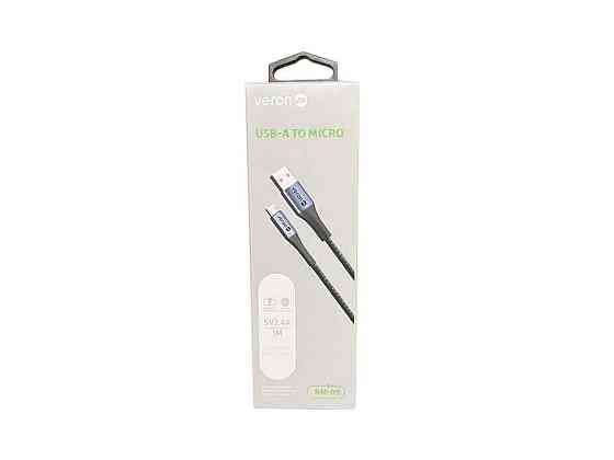 Кабель Micro USB 2.4A (1m) NM09 Nylon, Black ТМ Veron   Solmir Київ