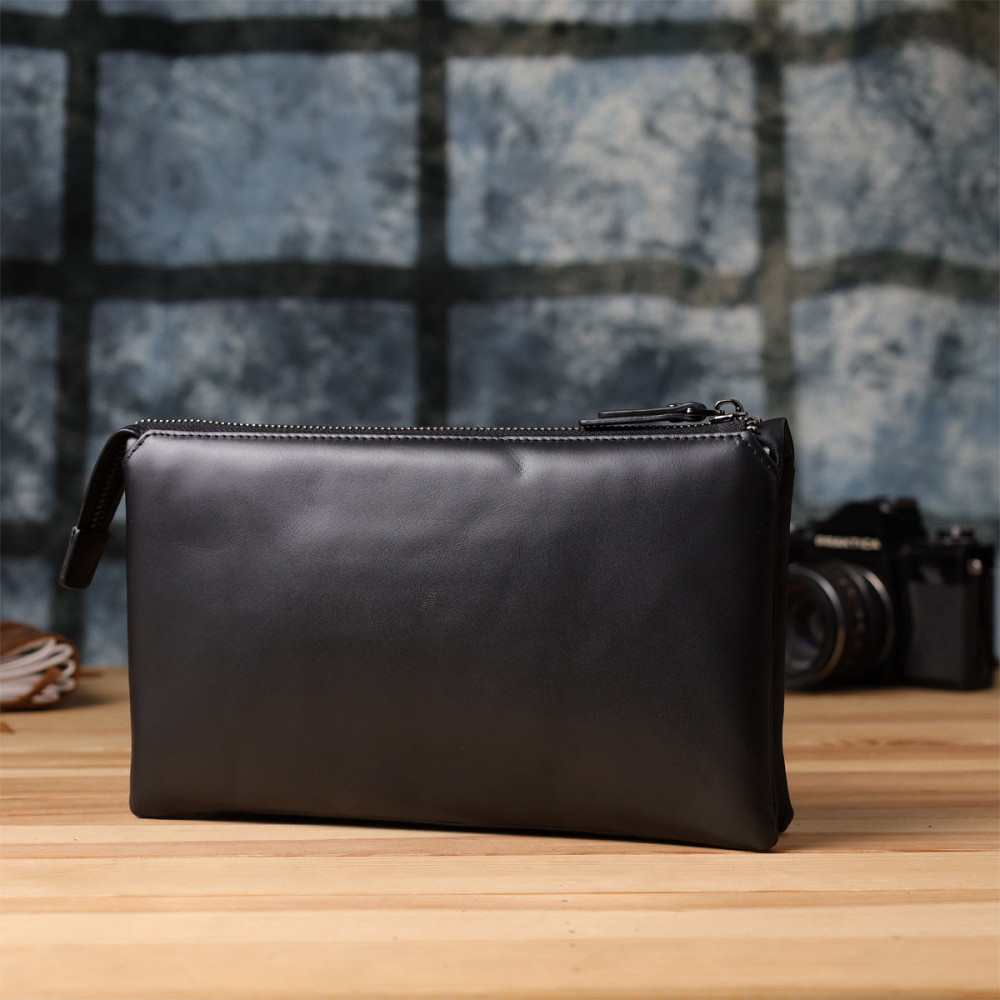 Чоловічий клатч із натуральної шкіри Vintage 23035 Чорний Київ - фото 2