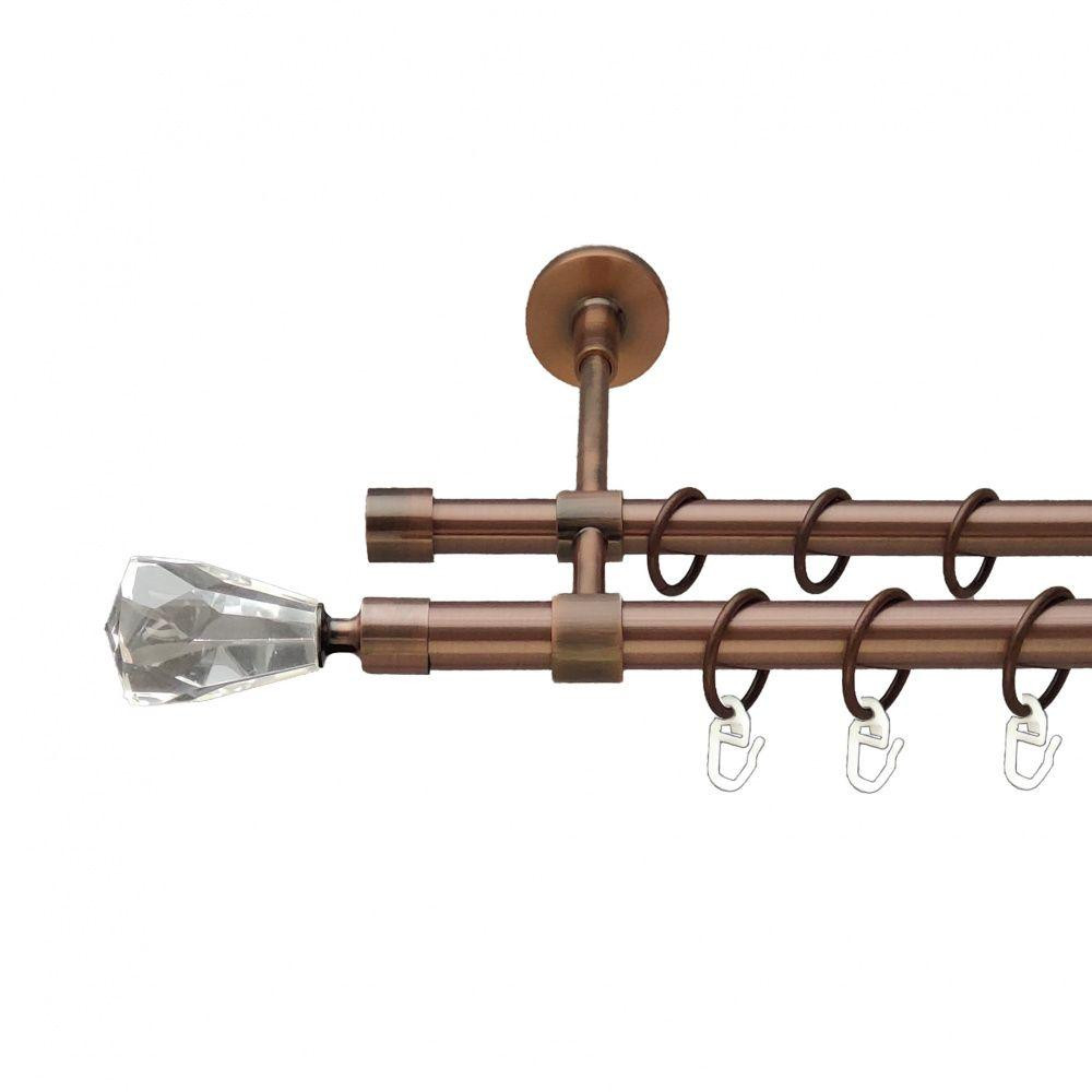 Карниз Orvit Лучетта металевий дворядний закритий гладка труба кільце металеве Мідь 19\16 мм 240 см (00-00011985) Львів - фото 1