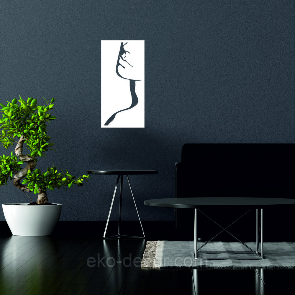 Декоративное настенное Панно «Силуэт женщины», Декор на стену 90*44 см, Белый Киев - изображение 2