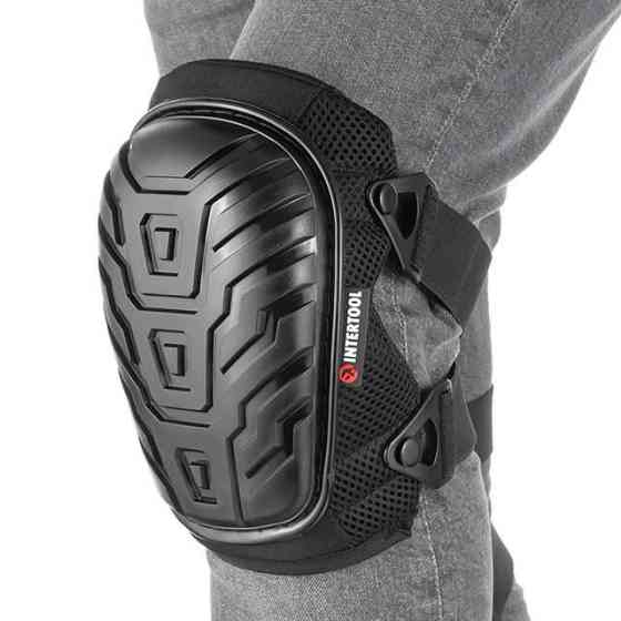 Наколенники защитные, накладки противоскользящие из ПВХ, ткань 600D, гелевые подушки, неопреновые ремни INTERTOOL SP-0053 Киев