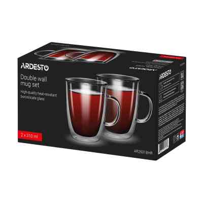 Набор чашек Ardesto BHR 310 мл 2 шт прозорий (AR2631BHR) Винница