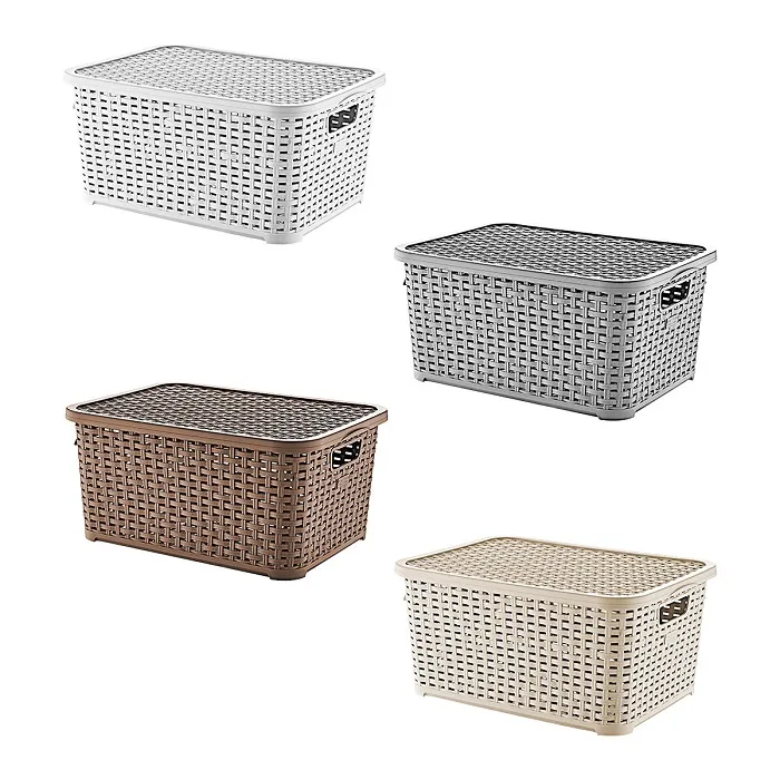 Кошик з кришкою і ручками Ротанг №2 (кольори в асортименті) Харків - фото 1