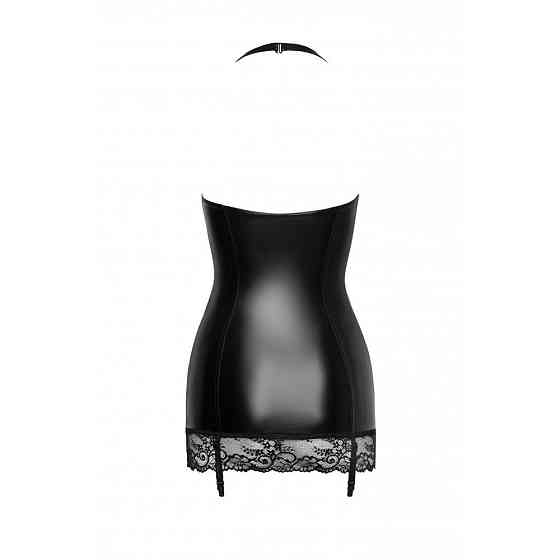 Виниловое мини платье с кружевом NOIR Handmade F280 Powerwetlook размер M Sex Aura Киев