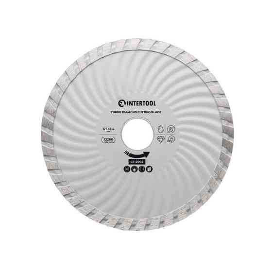 Диск відрізний алмазний Turbo, 125 мм, 16-18%, 12200 об/хв INTERTOOL CT-2002 Київ