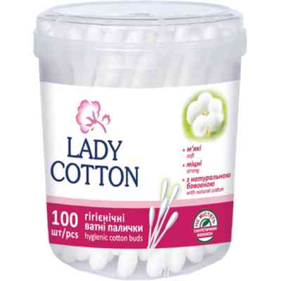 Ватные палочки Lady Cotton в банке 100 шт. (4823071607581) Винница