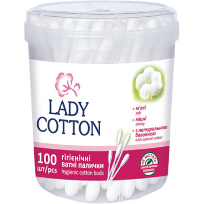 Ватные палочки Lady Cotton в банке 100 шт. (4823071607581) Винница - изображение 1