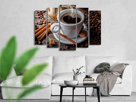 Модульна картина в кухню Кави з корицею Art-364_5 ( 80х118см ) Київ