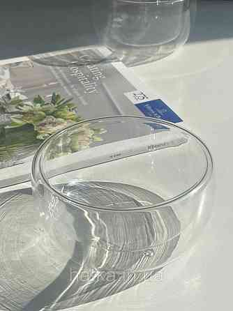 Тарілка піала-боул Olens "Звілінг" 330 мл подвійне скло для дому та ресторану Київ