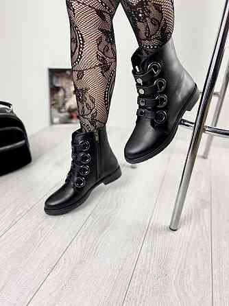 Mioli Черевики жіночі MIOLI чорні натуральна шкіра висота 14см розмір 36р.37р.38р.39р. (3098) Коломия