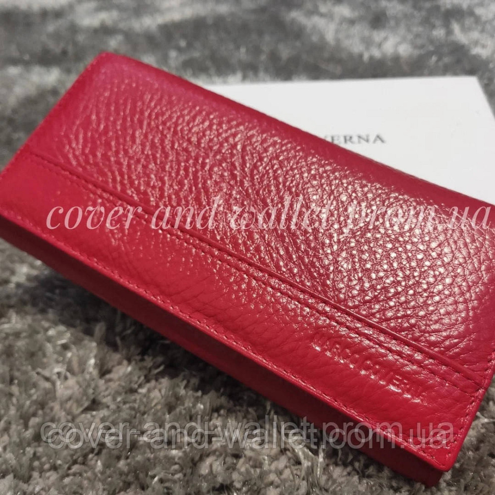 Класичний шкіряний жіночий гаманець червоного кольору Marco Coverna N3 Київ - фото 5