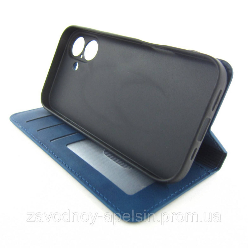 Чехол книжка iPhone 16 Защита камеры (синий) Одесса - изображение 3