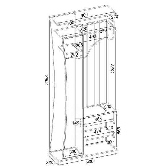 Прихожая Соло-8, Белый, 900/330/2100 Львов