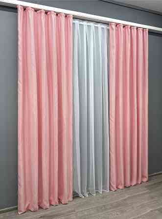 Комплект готових штор VR-Textil Жакард Ібіца № 1732ш Рожевий 100х285 см 2 шт (31-809) Київ