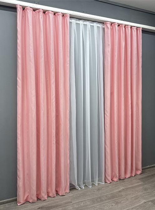 Комплект готових штор VR-Textil Жакард Ібіца № 1732ш Рожевий 100х285 см 2 шт (31-809) Київ - фото 4