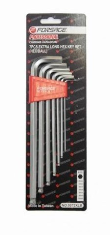 Набір ключів Г-подібних екстра довгих з шаром 6-граних, 7пр. (2.5, 3-6, 8, 10мм), в пластиковому тр Одеса - фото 1