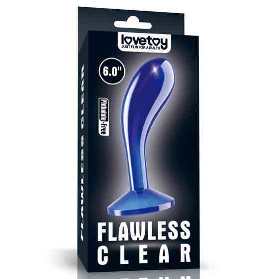 Масажер простати - Flawless Clear Prostate Plug 6" Blue Sex Aura Київ