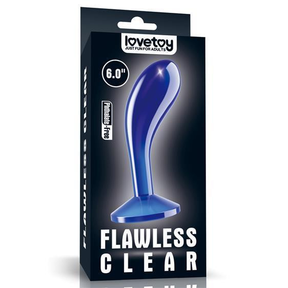 Масажер простати - Flawless Clear Prostate Plug 6" Blue Sex Aura Київ - фото 1