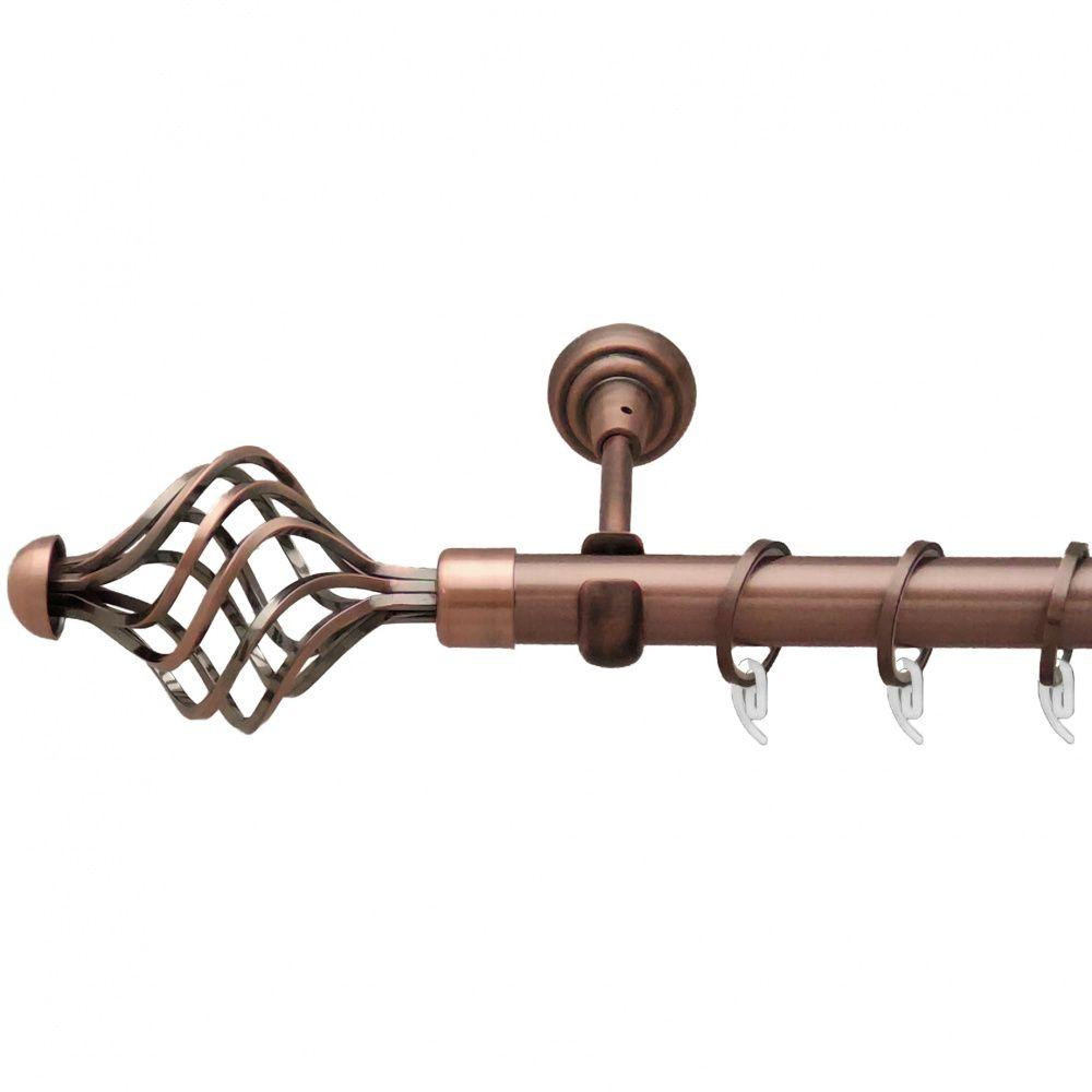 Карниз Orvit Арезо металевий однорядний відкритий гладка труба кільце фасонне металеве  Мідь 25 мм 300 см (6947862) Львів - фото 1