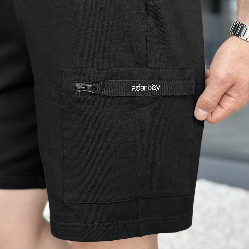 Мужские летние черные шорты Pobedov Line Киев - изображение 4