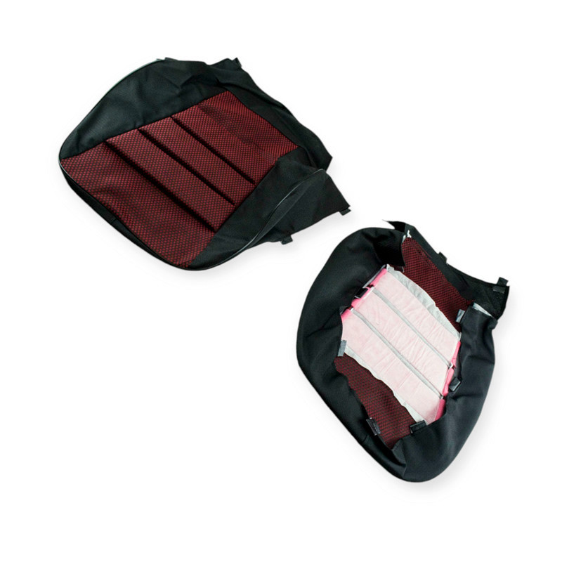 Чохли ваз 2107, 2104 (сід. 2107) "пілот" червоні комбіновані салону Мукачево - фото 1