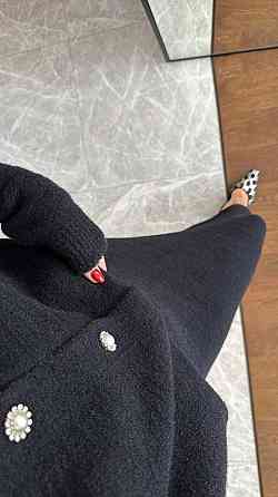 Женский теплый элегантный костюм двойка: кофта + юбка миди плотная двойная ангора Черный, 42/44 Одесса