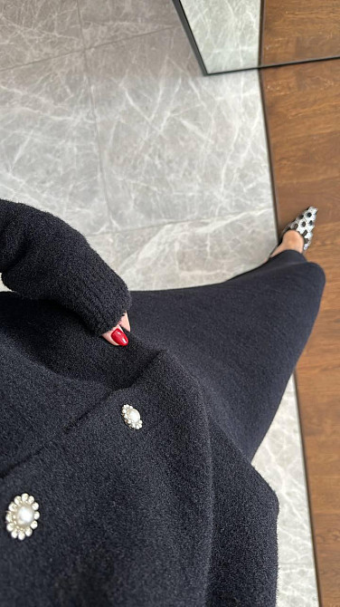 Жіночий теплий елегантний костюм: кофта + спідниця міді щільна подвійна ангора Чорний, 42/44 Одеса - фото 6