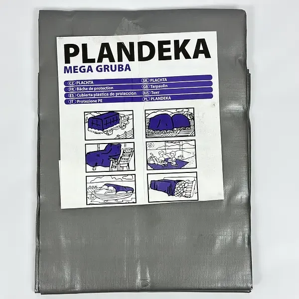 Тент 260 г/м2 4х8м "PLANDEKA" поліпропіленовий сірий Дніпро - фото 1