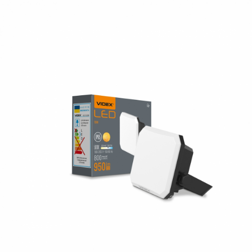 LED Прожектор 10W 5000К 220V чорний VLE-F3-0105B F3 Videx Житомир