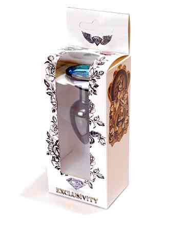 Анальна пробка - Jewellery Dark Silver PLUG- Light Blue Sex Aura Київ