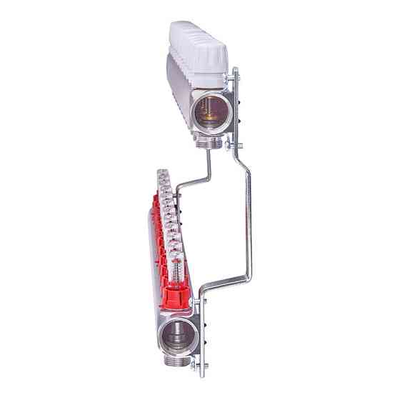 Колекторний блок з витратомірами Nolf NF.2100-12S 1"x12 (корпус нержавіюча сталь) (NF3026) Київ