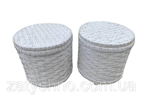 Пуфик - ящик для хранения, белый с крышкой Киев - изображение 1