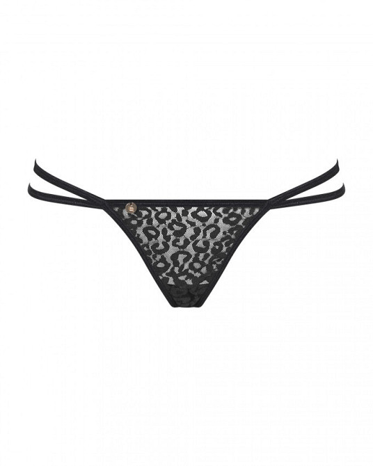 Трусики стринги с цепочками Obsessive Pantheria thong black L/XL Sex Aura Киев - изображение 7