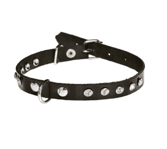 Нашийник 1311 12мм "Елегант" прикрашений стразами Чорний Вінниця - фото 1