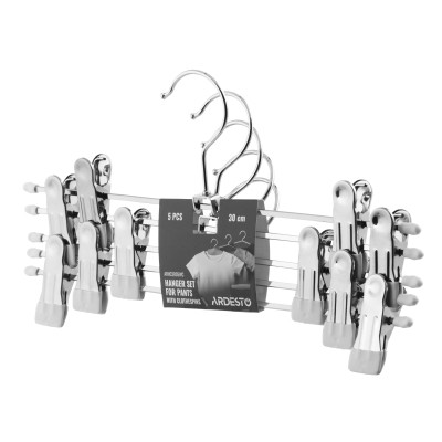 Плічка Ardesto Металеві З прищіпками для штанів Білий 30 см 5 шт. (ARHC2805WC) Вінниця - фото 2