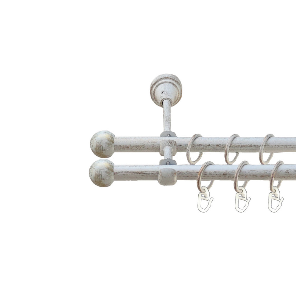 Карниз Orvit Куля Болонь металевий дворядний відкритий Біле Золото 16\16 мм 240 см (5484080) Львов - изображение 1