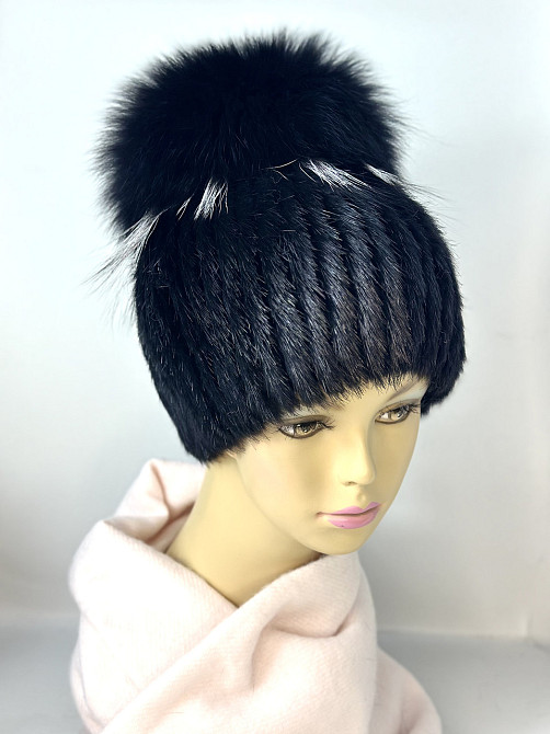 Шапка хутряна жіноча Анетта Чорний Харків - фото 2