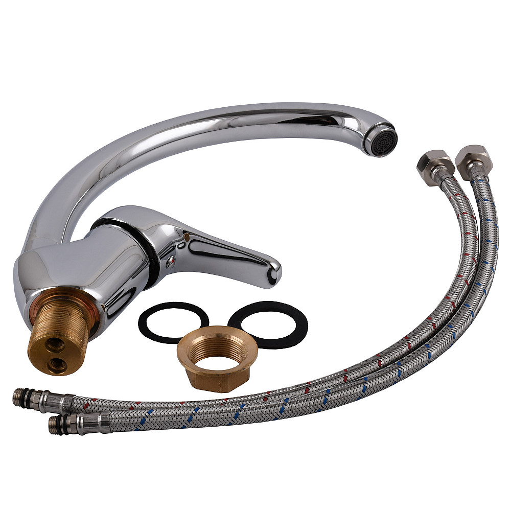 Змішувач для кухні Globus Lux Solly GLSO-0203S боковий латунь на гайці Луцк - изображение 6