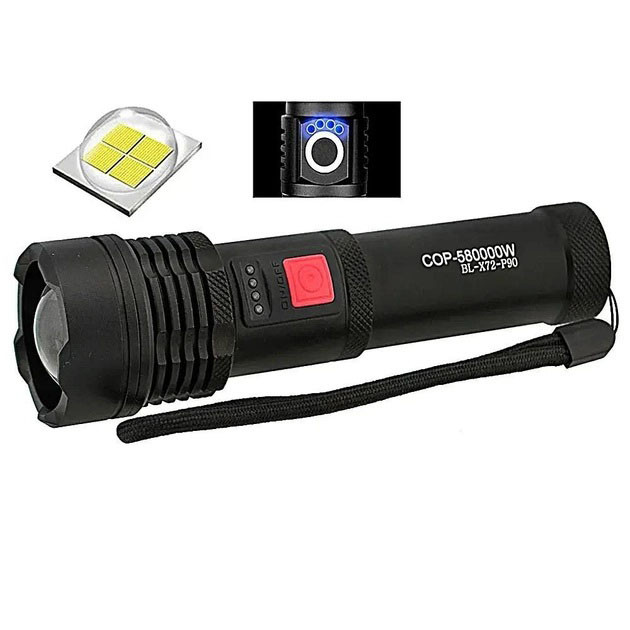 Ліхтар з регулюванням променя, LED ліхтар із зарядкою Переносний ручний потужний XC-58 Львів - фото 7