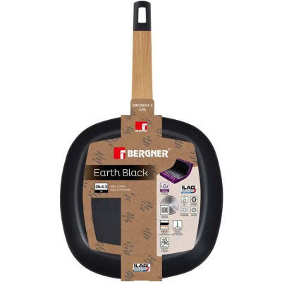 Сковорода Bergner Гриль Earth Black 28 см (BG-34625-BK) Вінниця - фото 4